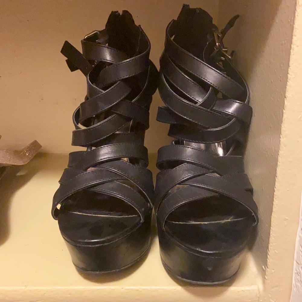 Black platform shoes